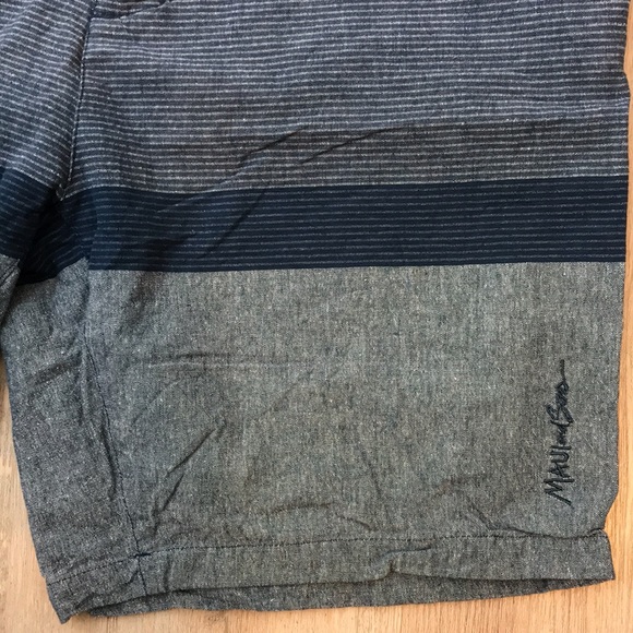 Maui & Sons Surf Co. Mens Blue Striped Shorts 34 - Picture 3 of 8